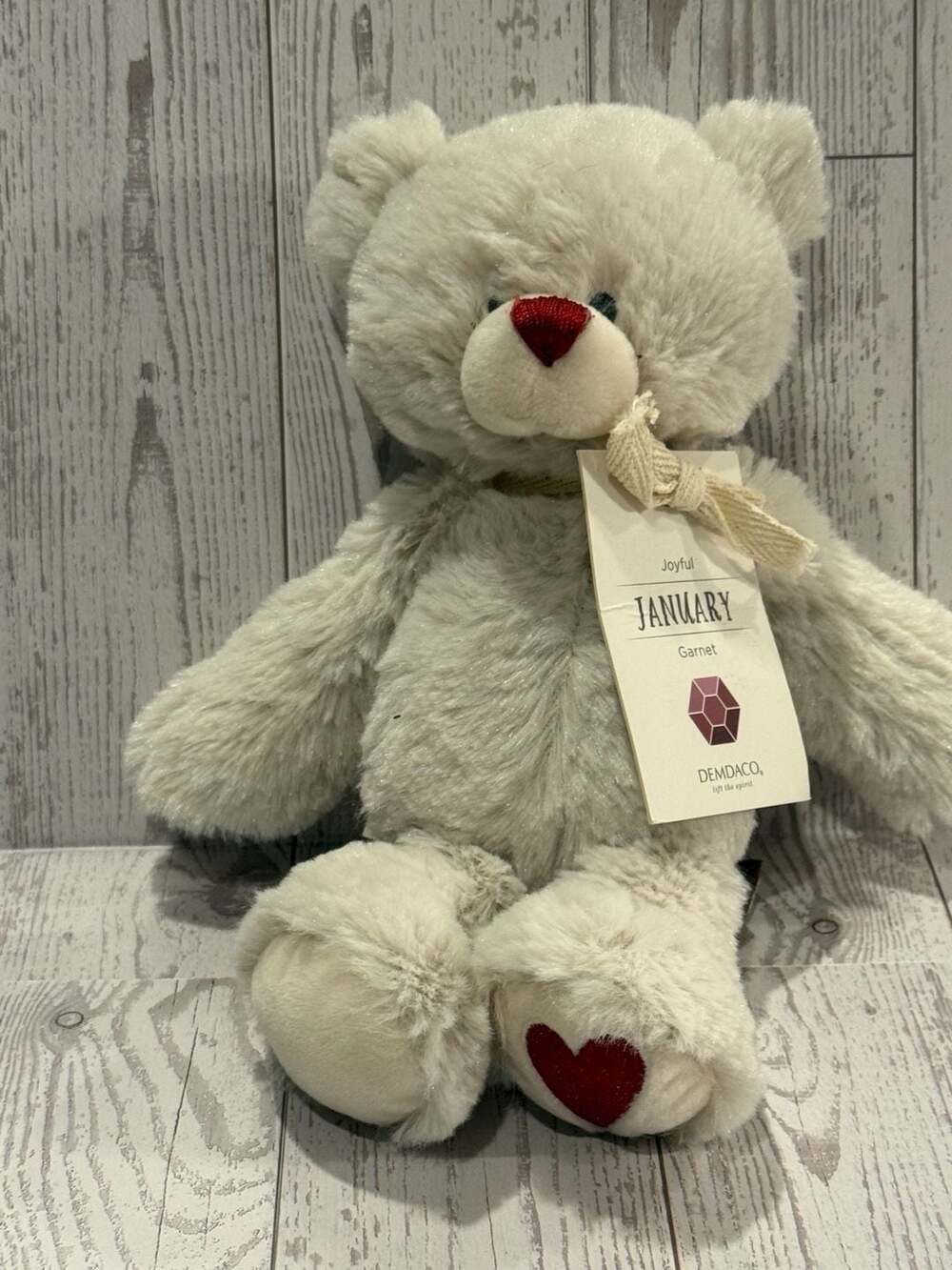 Demdaco Joyful January Garnet Birthstone Teddy Bear